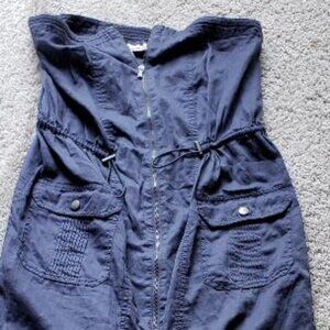 DKNY Jeans Strapeless Front Zipped Dress